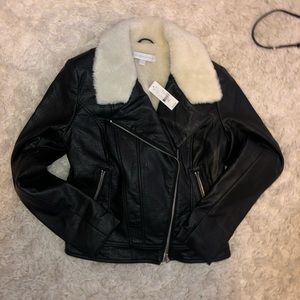 NWT Leather & Sherpa jacket